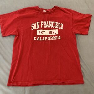 San Francisco Shirt Mens Large Red California EST 1850 Graphic Tee Alstyle G